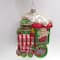 Glittered Train Christmas Glass Hanging Ornament - 4.5" - Red and Green
